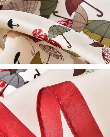 ANDANTINO 100% Mulberry Silk Scarf -21” Lightweight Square Neckerchief – Breathable Digital Printed Scarves with Gift Packed