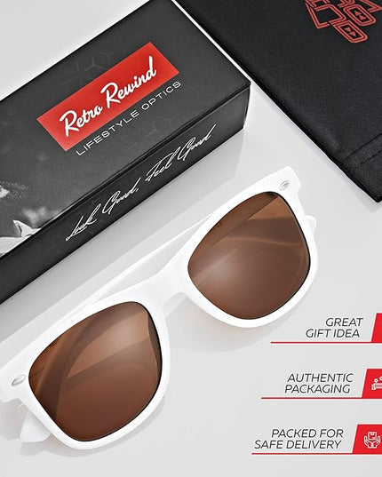 Retro Rewind Polarized Sunglasses for Men and Women - UV Protection Classic Sun Glasses