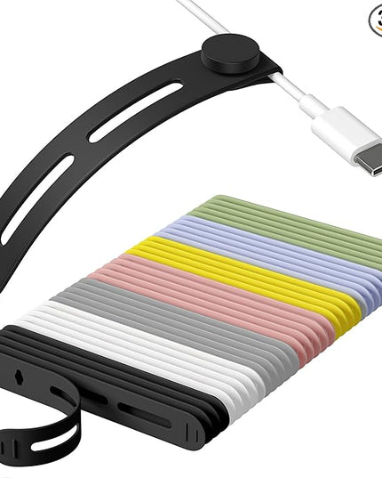 35Pcs Nearockle Reusable Cable Ties, Adjustable Silicone Cord Organizer Small Zip Ties for Charging Cords Earphone Computer Wire, Office Desk Cable Management Travel Accessories(Multi)