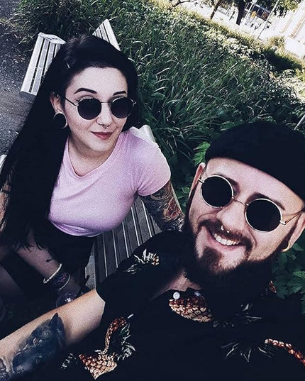 KALIYADI Round Polarized Sunglasses for Men Women Retro Metal Hippie Circle Style Sun Glasses UV Protection