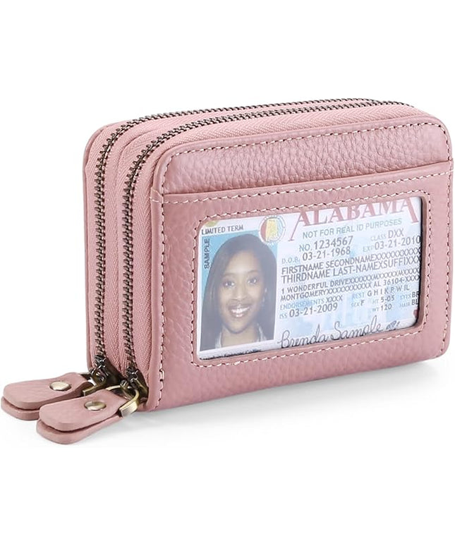 GOIACII Small Genuine Leather Wallet for Women, RFID Blocking Credit Card Holder Wallet