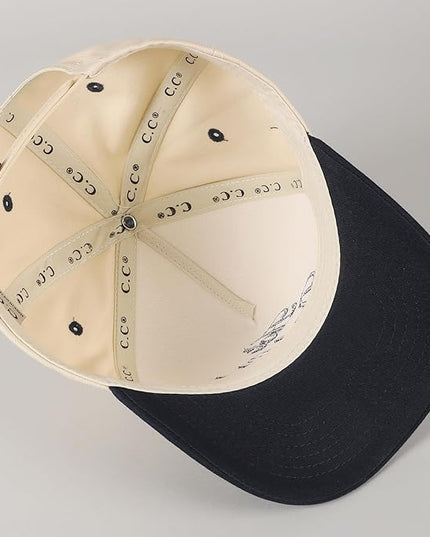 MIRMARU Two-Tone Vintage Canvas Trucker Hats for Men & Women, Adjustable Size Baseball Caps with Trendy Embroidered Design
