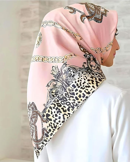 kcctoo 27.5" Mulberry Silk Feeling Head Scarf Women's Fashion Square Neck Satin Scarfs for Bag Hair Scarves Gift