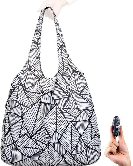 Nanobag Ultralight Heavy Duty Foldable Tote for Women & Men, Reusable Grocery & Travel Bag, Packable Collapsible Compact Market Essential (XL Sketch)