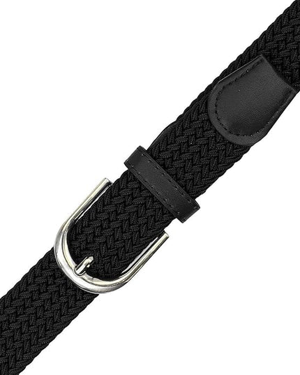 Falari Men Women Multicolored Elastic Stretch Braided Belt Canvas Fabric Woven No Holes Belt