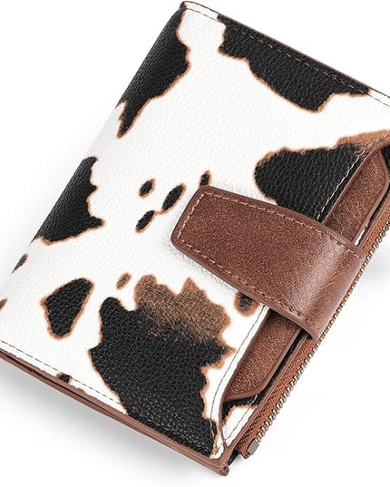 FALAN MULE Small Wallet for Women Leather Bifold Compact RFID Blocking Small Womens Wallet Purse