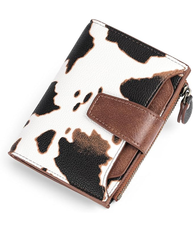 FALAN MULE Small Wallet for Women Leather Bifold Compact RFID Blocking Small Womens Wallet Purse
