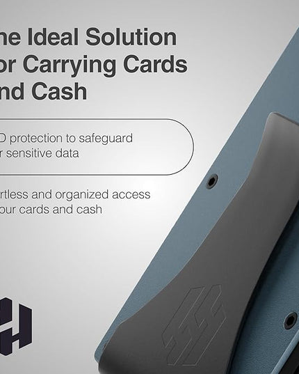 Hayvenhurst Wallet For Men - Reinvented Design Men's Wallet - Slim, Minimalistic & Seamless, Blocks RFID Scanners with a Money Clip (Grey)