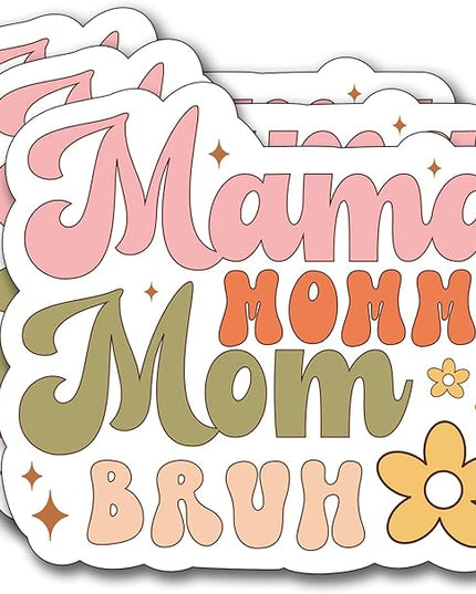 (3Pcs) Mama Mommy Mom Bruh Sticker, Mom Bruh Decorate Books Laptop Phone, Water Bottles Kindles Stickers, Tumbler Sticker Waterproof Vinyl Decorate Sticker 3" Inch