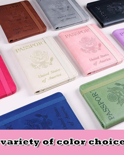 Melsbrinna Rfid Passport Holder for Travel women/Men, Cute Passport Wallet Rfid Blocking Card Slots, Rfid Passport Cover/CaseTravel Wallet, Passport Book Holder (1, Pink3)