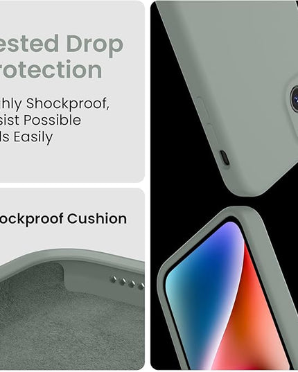 FireNova Designed for iPhone 15 Case, Silicone Upgraded [Camera Protection] Phone Case with [2 Screen Protectors], Soft Anti-Scratch Microfiber Lining Inside, 6.1 inch, Calke Green