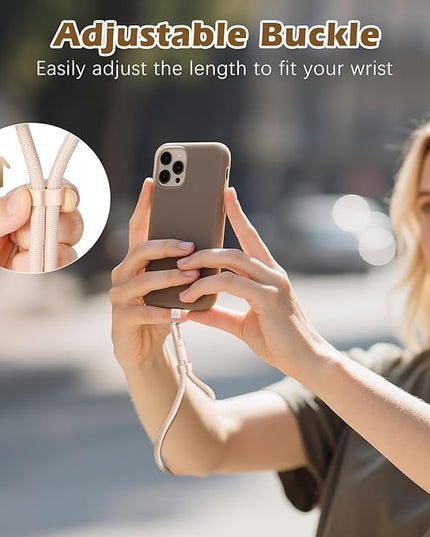 MoKo 2 Pack Phone Wrist Strap Anti-theft, Adjustable Hand Wrist Phone Lanyard with 360° Rotating Hook and Tether Tabs, Cellphone Wristlet Strap for iPhone, Most Smartphones, Black & Camel