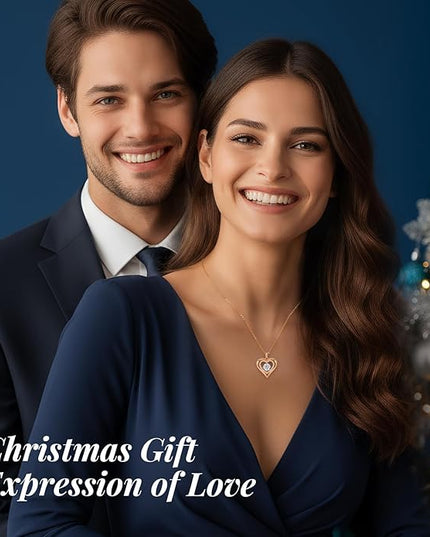 ANDSO Moissanite Heart Pendant Necklaces for Women, 925 Sterling Silver Necklace Engraved with 'I LOVE YOU', Ideal Anniversary Birthday Christmas Jewelry Gifts for Mom Wife Girlfriend Daughter Her