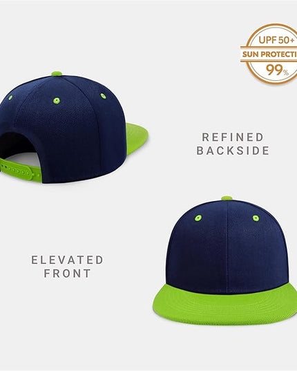 CHOK.LIDS Flat Bill Visor Classic Snapback Hat Blank Adjustable Brim High Top End Trendy Color Style Plain Tone Baseball Cap