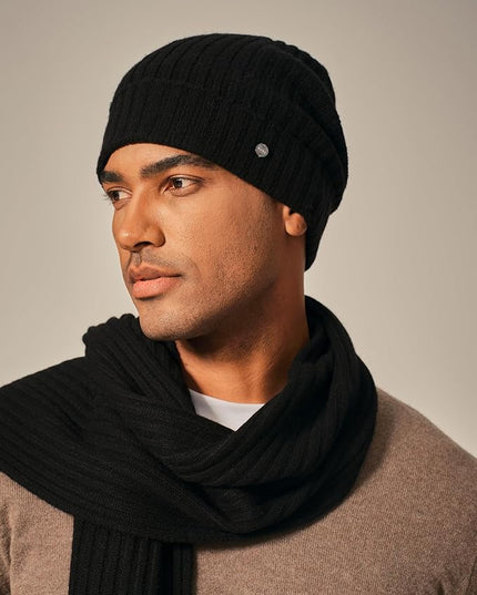 KVSS 100% Pure Cashmere Beanie for Women & Men Knit Winter Hat Cuff Rib Cap | Luxury from Inner Mongolia
