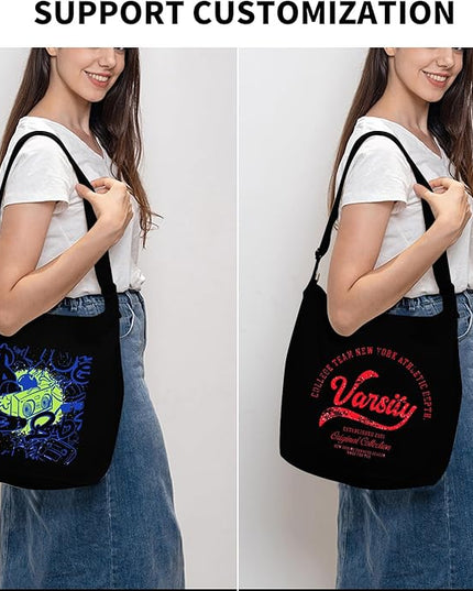 Women's blank large Size Canvas Crossbody Tote Handbags Shoulder Bag