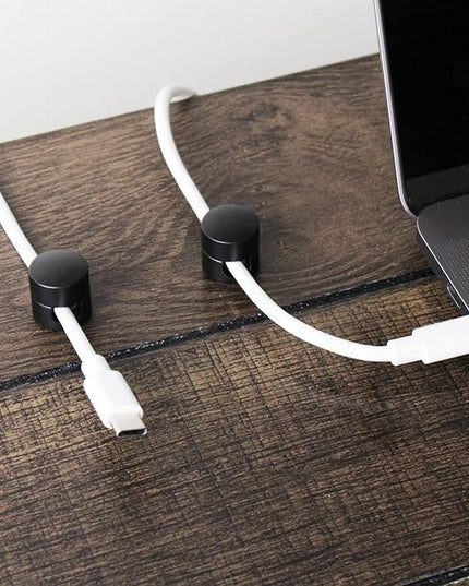 Cable Anchors for Desk Organization Black | Premium Aluminum Cord Organizers | Charger + Cable Management Clips for Home & Office | Stylish, Sturdy, & Functional | (3 Pack)