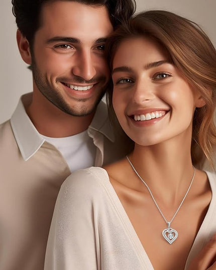 OOBEE Moissanite Heart Necklaces for Women, 1- 4 Carat Moissanite 925 Sterling Silver Gold Plating Fine Women Necklace，Ideal Anniversary Birthday Christmas Valentine Mothers Day Jewelry Gifts for Mom Wife Her Girlfriend