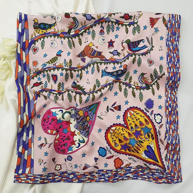 Julunar Silk Like Head Scarf for Women - Satin Large Hair Scarves - 35" Square Silk Hair Wrap for Sleeping with Gift Packed