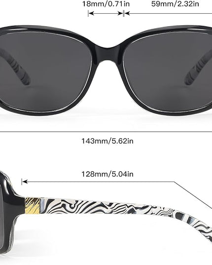 SIPHEW Polarized Sunglasses for Women | Vintage Square Sunglasses w UV400 Protection | Womens Wraparound Shade