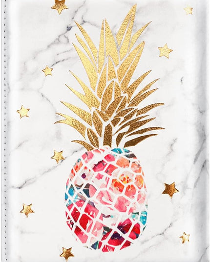 Passport Holder Cover Travel RFID Blocking Passport Cover Rose Gold Cute Flowers Passport Wallet with Elastic Band for Women