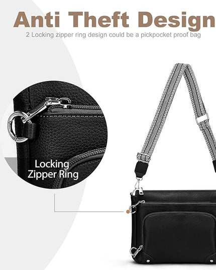 Anti-Theft Crossbody Purse for Women, Crossbody Shoulder Bag with Built-in Wallet & RFID Blocking for Travel Workout