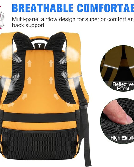 Paude Backpack for School, Laptop, Teens 15.6 Inch College Backpack for University, Business, Work, Travel - Orange
