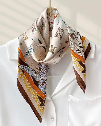 Head Bandanas Scarf for Women Silk Satin Hair Scarf Lightweight Vintage Fashion Square Neck Scarves Gift