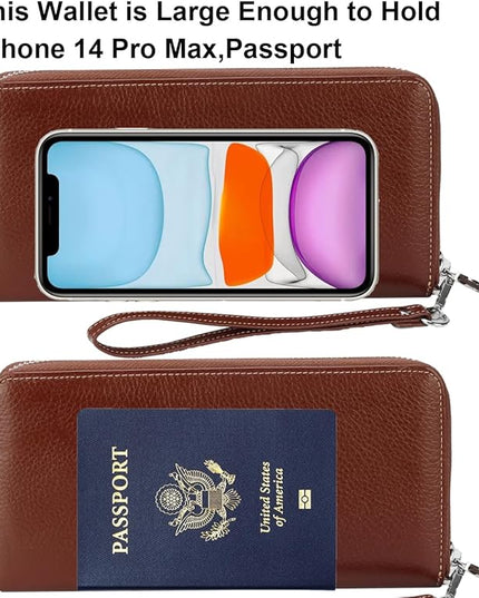 Lavemi Small Compact Women Wallet RFID Blocking Genuine Leather Bifold Purse with ID Windows