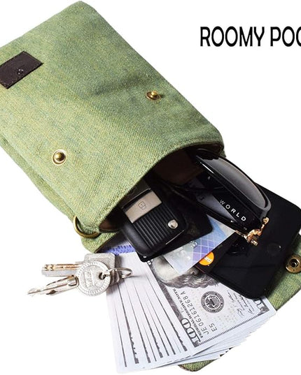 Women's Small Crossbody Bags Canvas Cellphone Purse Coin Pouch Wallet Mini Shoulder Handbags Wristlet Clutch