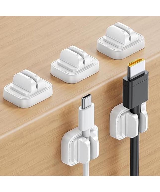 5Pack [Spring Fixed] Cord Holder Clips, Desk Organizer Accessories- Lamicall Cable Holder Mother's Day for Mother, Cable Management, Workspace Organizer & Accessories, Wire Clips for Nightstand