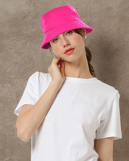 Falari Men Women Unisex Cotton Bucket Hat 100% Cotton Packable for Travel Fishing Hunting Summer Camp