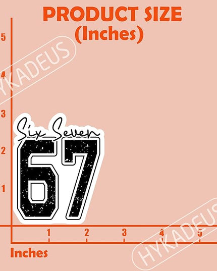 (3Pcs) Six Seven 67 Meme Stickers Funny Gen Alpha Slang 6 7 Vinyl Decals for Laptop, Water Bottle, Phone Case, Tumbler, Helmet, Scrapbooking, 3" x 2.5"
