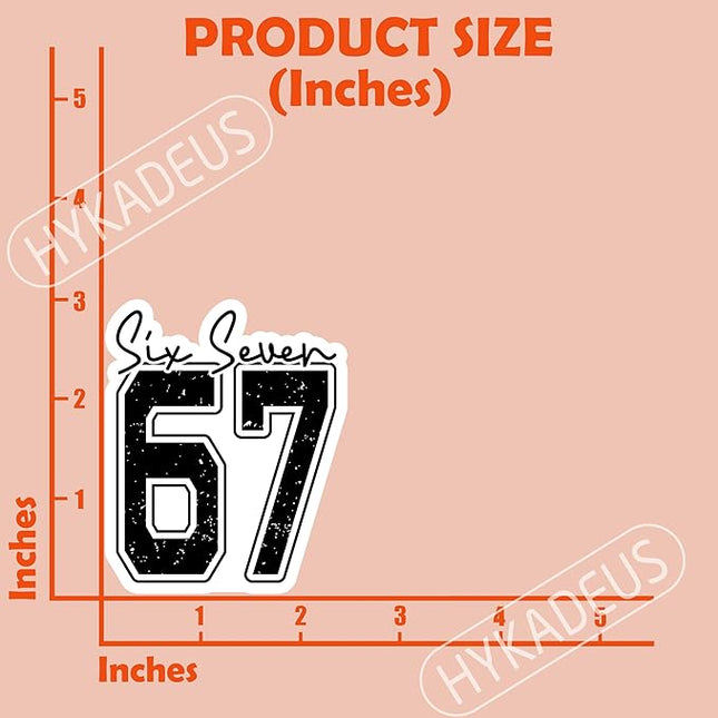(3Pcs) Six Seven 67 Meme Stickers Funny Gen Alpha Slang 6 7 Vinyl Decals for Laptop, Water Bottle, Phone Case, Tumbler, Helmet, Scrapbooking, 3" x 2.5"