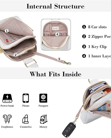 INICAT RFID Blocking Sling Bag Anti Theft Crossbody Bags Women Valentine's Day Gifts Travel Purses Vegan Leather