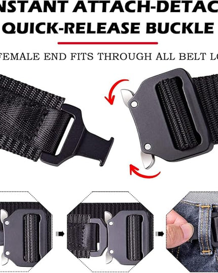 MOZETO Tactical Belts for Men 1.5" Nylon EDC CCW Gun Belt for Concealed Carry Holsters with Heavy Duty Quick Release Buckle