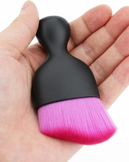 Car Detailing Brush, Soft Bristle Cleaning Brush, Scratch-Free Auto Duster Tool for Dashboard, Air Vents, Leather & Interior Cleaning (Black&Purple&Rose)