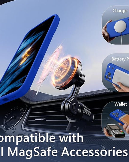 FireNova Magnetic for iPhone 17 Pro Case, Compatible with MagSafe, [Integrated Silicone Camera Control Button] [Camera Protection] Anti-Scratch Microfiber Lining Phone Case, 6.3", Klein Blue