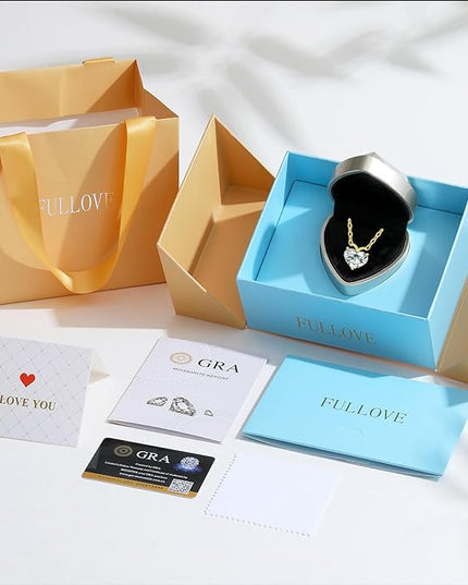 ForeverLove Heart Necklaces for Women, 4-2 Carats Heartshap Moissanite, Silver Pendant Jewelry, Anniversary Birthday Gifts for Wife, Girlfriend, Daughter, Mom
