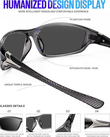 KALIYADI 4 Pack Polarized Sunglasses-Men Sports Sun-glasses: Mens Sunglasses UV Protection for Fishing Driving Cycling