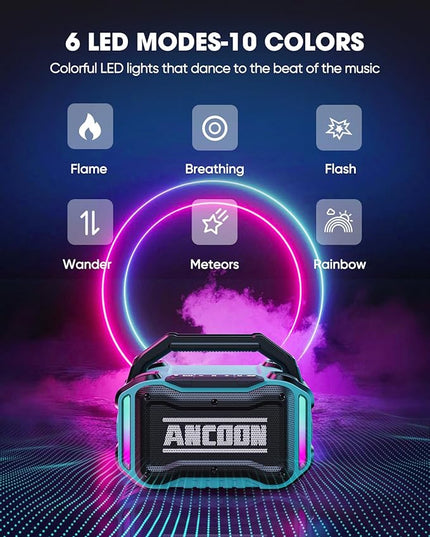 Speakers Bluetooth Wireless: 80W(Peak) Loud Speaker with Bass, 20H Playtime, IPX6 Waterproof, Large Jobsite Speakers for Work, Outdoor, Workshop, Garage, Portable Speaker with TWS (Sky Blue)
