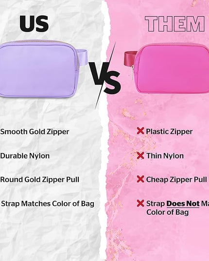 DANCOUR Women's Purple Nylon Waist Pack Crossbody Bag