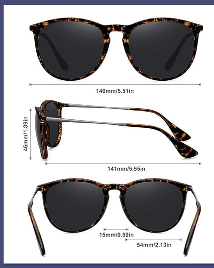 WOWSUN Retro Polarized Sunglasses Womens 2026 Trendy Round Classic Glasses
