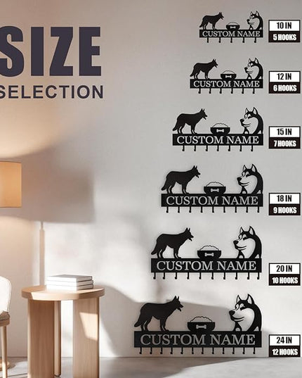 Personalized Dog Leash Holder for Wall - Custom Dog Leash Holder for Wall with Pet's Name, Metal Dog Stuff Storage Organizer, Dog Leash Hangers for Wall, Dog Decor Gifts for Entryway, Farmhouse