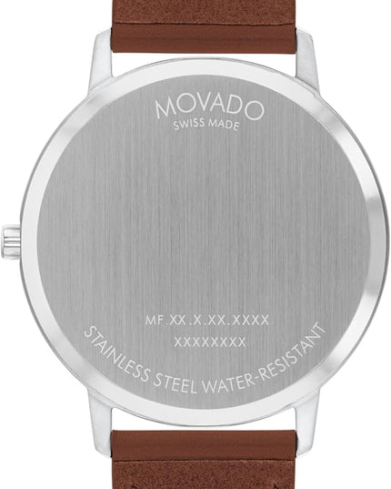 Movado Face Men's Luxury Quartz Watch - Swiss Movement - Water Resistance 30 Meters (3ATM) - Elegant Timepiece - Gift for Him - 41mm