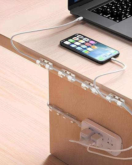80pcs Adhesive Cable Clips 90 Strips, Finisher Wire Clamp Cord Clips Cable Management Light Clips Cable Organizer Max.1/4" Wire Hider for Cords