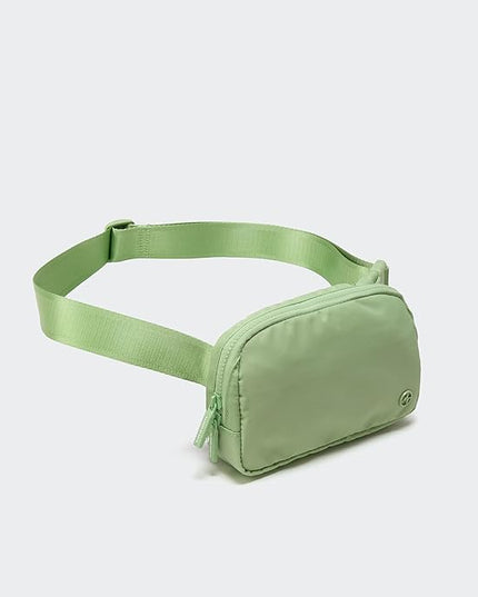 Pander Two Way Zipper Fanny Pack Nylon Everywhere Belt Bag for Women, Water Repellent Waist Packs, Crossbody Bags with Adjustable Strap. (Green Asparagus)