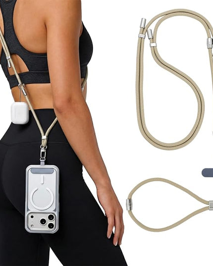 Phone Lanyard & Phone Wrist Strap, 3 in 1 Adjustable Anti Theft Phone Strap for Travel Hiking Cycling Climbing