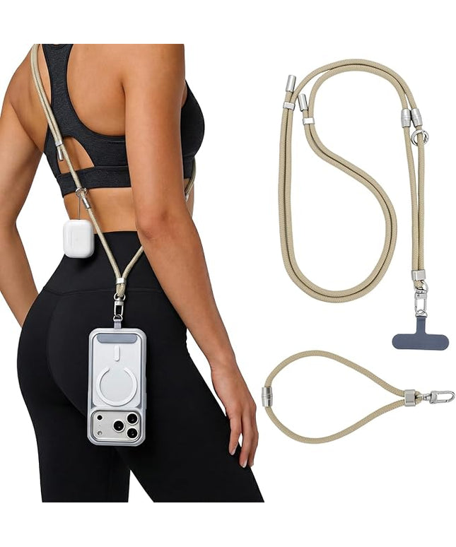 Phone Lanyard & Phone Wrist Strap, 3 in 1 Adjustable Anti Theft Phone Strap for Travel Hiking Cycling Climbing