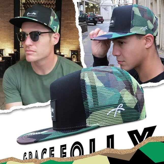 Grace Folly Trucker Hat for Men & Women. Snapback Mesh Caps